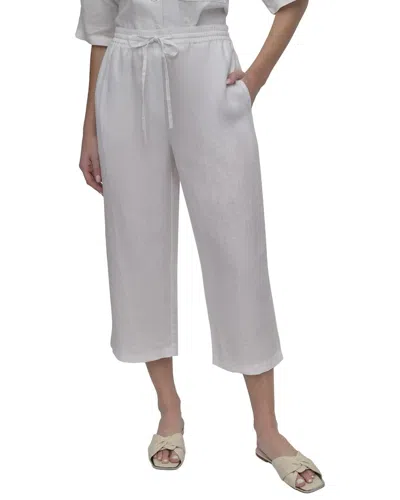 Dkny Pull-on Straight Leg Linen Pant In Gray