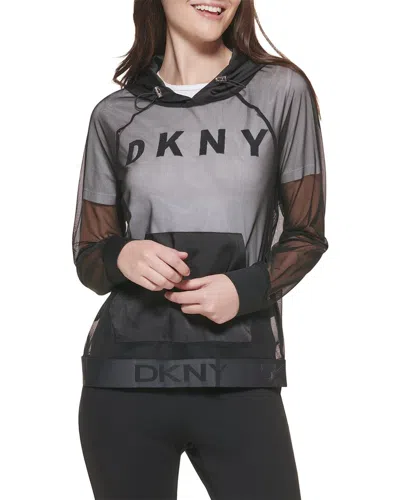 Dkny Pullover Hoodie In Black