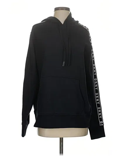 Pre-owned Dkny Pullover Hoodie In Black
