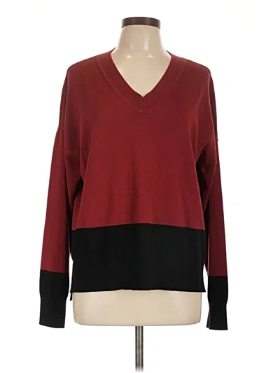 Pre-owned Dkny Pullover Sweater In Burgundy