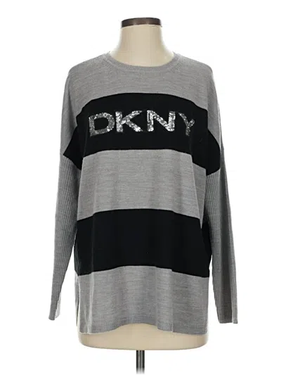 Pre-owned Dkny Pullover Sweater In Gray