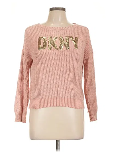 Pre-owned Dkny Pullover Sweater In Pink