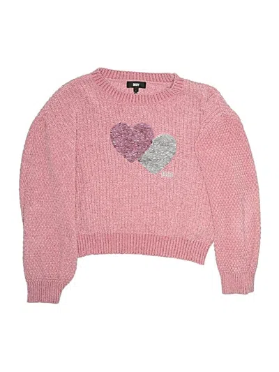 Pre-owned Dkny Kids' Pullover Sweater In Pink