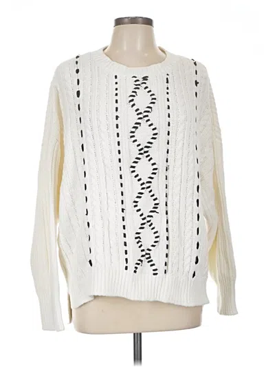 Pre-owned Dkny Pullover Sweater In White