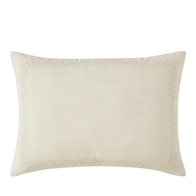 Dkny Pure Border Embroidered Decorative Pillow, 14 X 20 In Brown