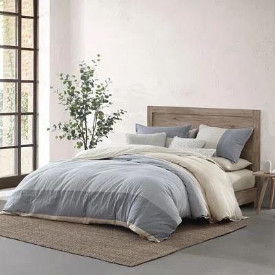 Dkny Pure Color Blocked Duvet Cover Set, Full/queen In Blue