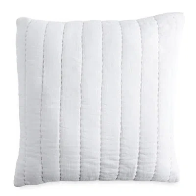 Dkny Pure Quilted Voile Square Cotton Pillow Cover & Insert In White