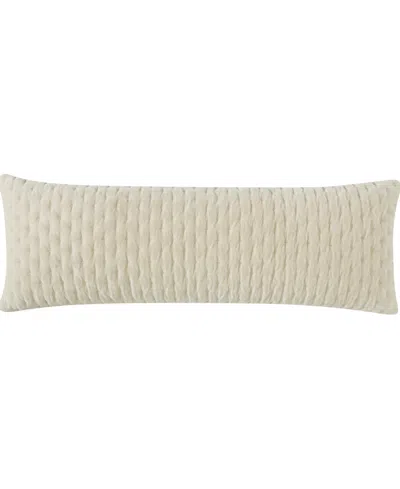 DKNY PURE VELVET BOLSTER DECORATIVE PILLOW, 12" X 36"