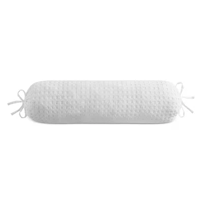 Dkny Waffle Cotton Bolster Sham In White