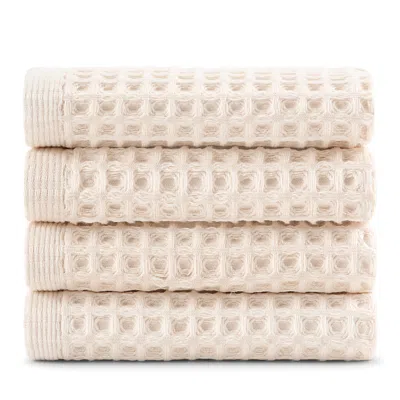 DKNY PURE YARN DYED WAFFLE COTTON 4-PIECE WASHCLOTH SET