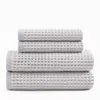 Dkny Pure Yarn Dyed Waffle Cotton Bath And Hand Towel 4-piece Set In Blue
