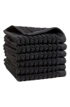 Dkny Quick Dry 6-pack Cotton Washcloths In Black