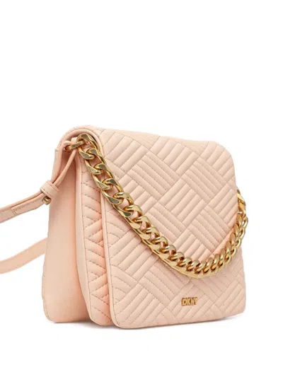 Dkny Quilted Chain-link Leather Cross Body Bag In Pink