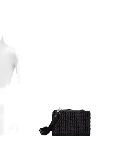 Dkny Quilted Double-zip Crossbody Bag In Black