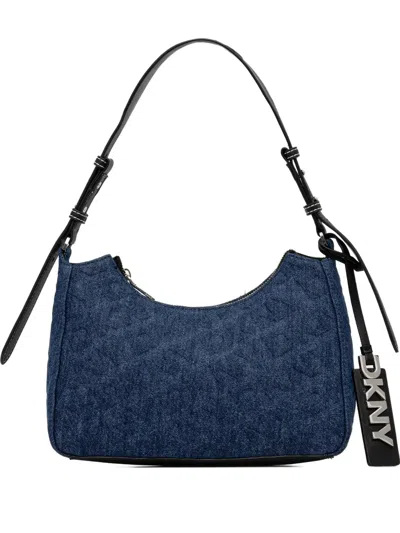 Dkny Quilted Embossed Tote Bag In Blue