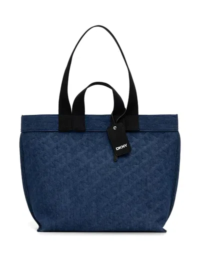 Dkny Quilted Tote Bag In Blue