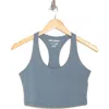 Dkny Racerback Longline Sports Bra In Blue Fog