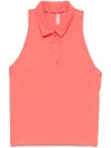 Dkny Court Pique Racerback Polo Tank In Orange
