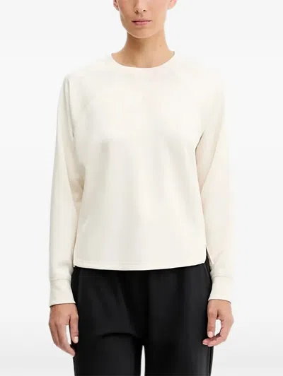 Dkny Raglan-sleeves Crew-neck Sweater In White