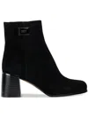 Dkny Ranya Womens Block Heel Square Toe Ankle Boots In Black