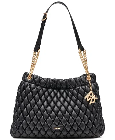 Dkny Raya Magnetic Small Shoulder Handbag In Black