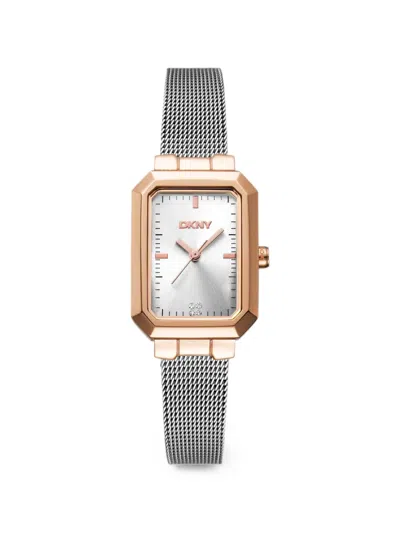 Dkny Rectangular-case 22mm Watch In Metallic
