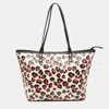 DKNY DKNY /RED LEOPARD PRINT COATED CANVAS ZIP TOTE