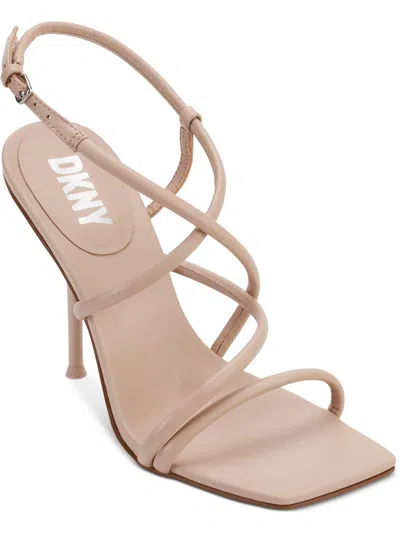 Dkny Reia Womens Leather Dressy Slingback Sandals In Pink
