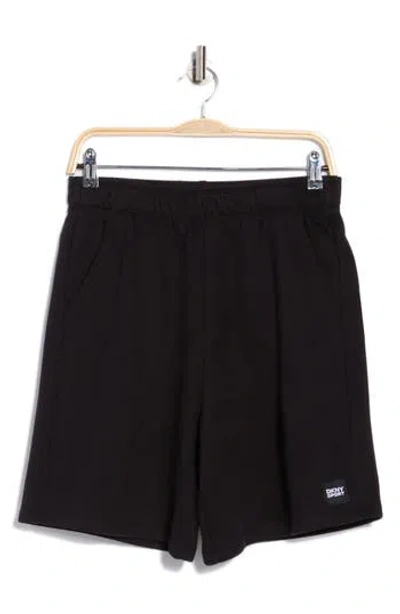 Dkny Relaxed Fit Cotton Blend Shorts In Black