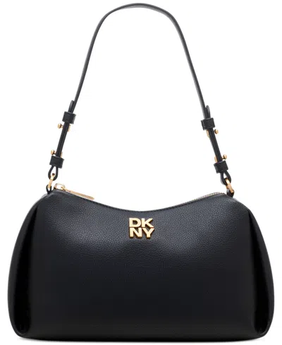 Dkny Remy Top Zip Shoulder Bag In Blk,gold