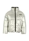 Dkny Reversible Black Down Jacket For Girl With Logo In Multi