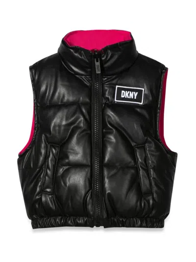 Dkny Kids' Reversible Sleeveless Down Jacket In Black
