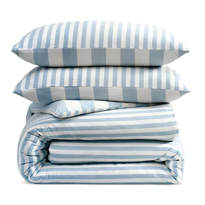 Dkny Reversible Vintage Washed Cotton 3-piece Comforter Set, Full/queen In Blue