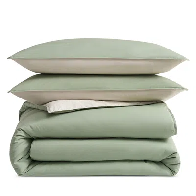 Dkny Reversible Vintage Washed Cotton 3-piece Comforter Set, Full/queen In Green