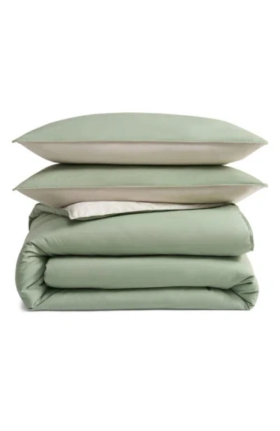 Dkny Reversible Vintage Washed Cotton Comforter & Sham Set In Green