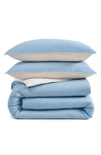 Dkny Reversible Vintage Washed Cotton Comforter & Sham Set In Blue