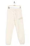 Dkny Rhinestone Arched Logo Joggers In Eggnog/pebble