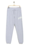 Dkny Rhinestone Arched Logo Joggers In Grey Heather/eggnog