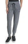 Dkny Rhinestone Embellished Fleece Joggers In Black Heather