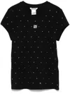Dkny Rhinestone-embellished T-shirt In Black