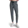 Dkny Fleece Jogger Sweatpants Womens Black Heather Logo Drawstring Fts620 In Gray