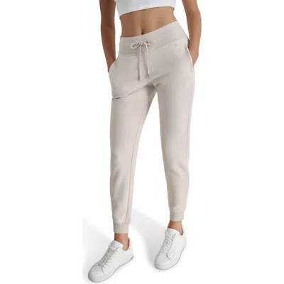 Dkny Rhinestone Logo Cuffed Fleece Joggers In Neutral