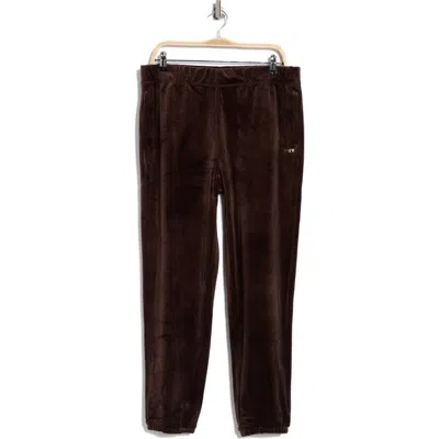 Dkny Rhinestone Logo High Waist Joggers In Brown