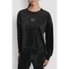 Dkny Rhinestone Logo Sweatshirt In Black