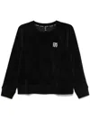 Dkny Rhinestone-logo Sweatshirt In Black
