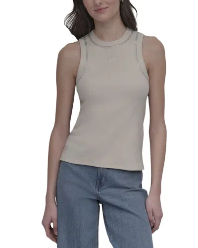 Dkny Rhinestone Tank In Neutral