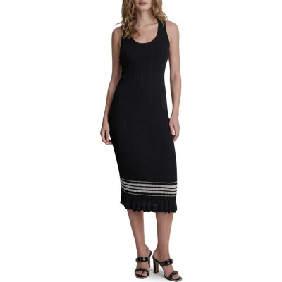 Dkny Rib Knit Dress In Black
