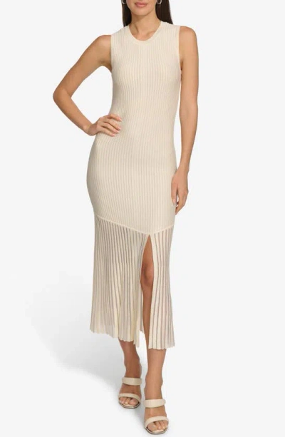 Dkny Rib Maxi Dress In Egg Nog