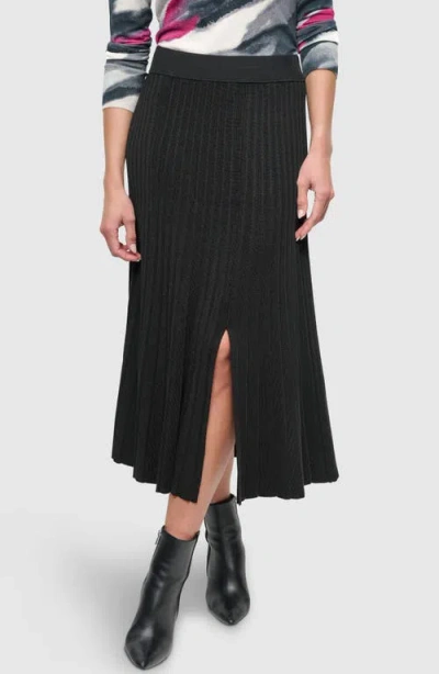 Dkny Rib Sweater Skirt In Black