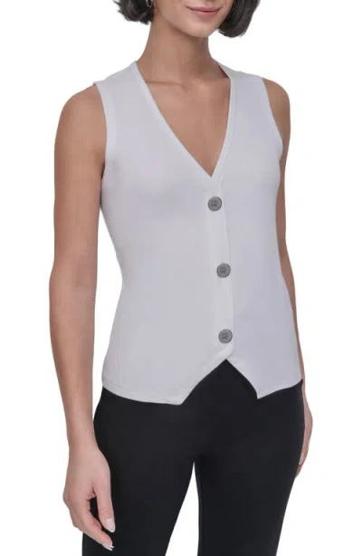 Dkny Rib Vest In White